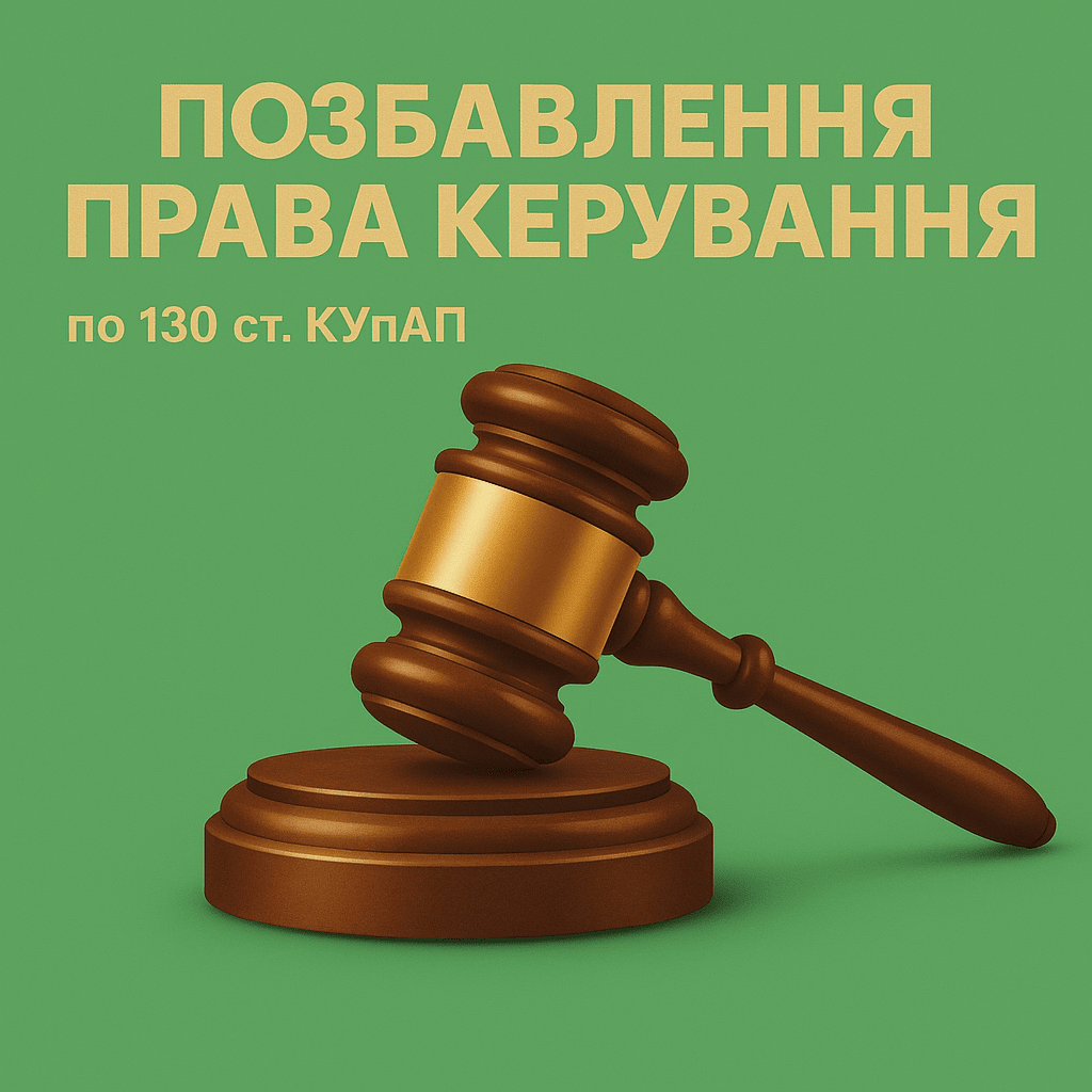 Позбавлення права керування по 130 ст. КУпАП